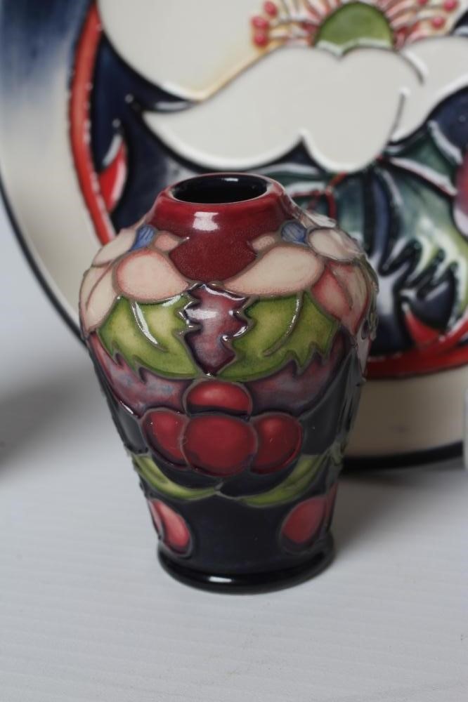 THREE MOORCROFT POTTERY MINIATURE VASES comprising Persephone by Nicola Slaney Image