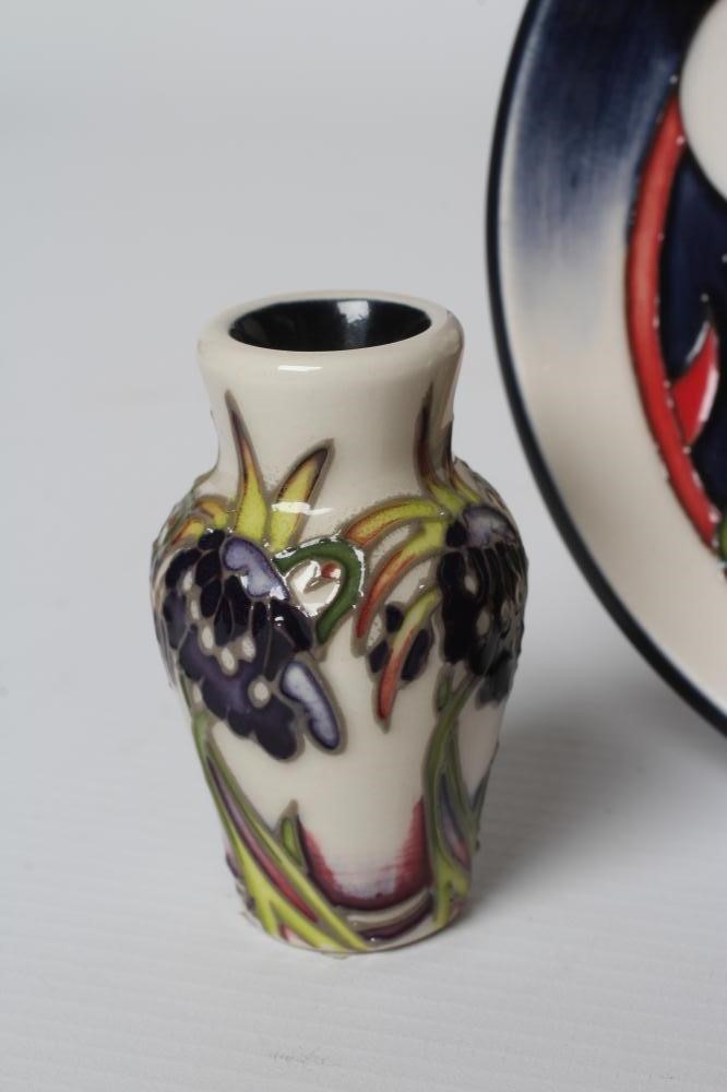 THREE MOORCROFT POTTERY MINIATURE VASES comprising Persephone by Nicola Slaney Image