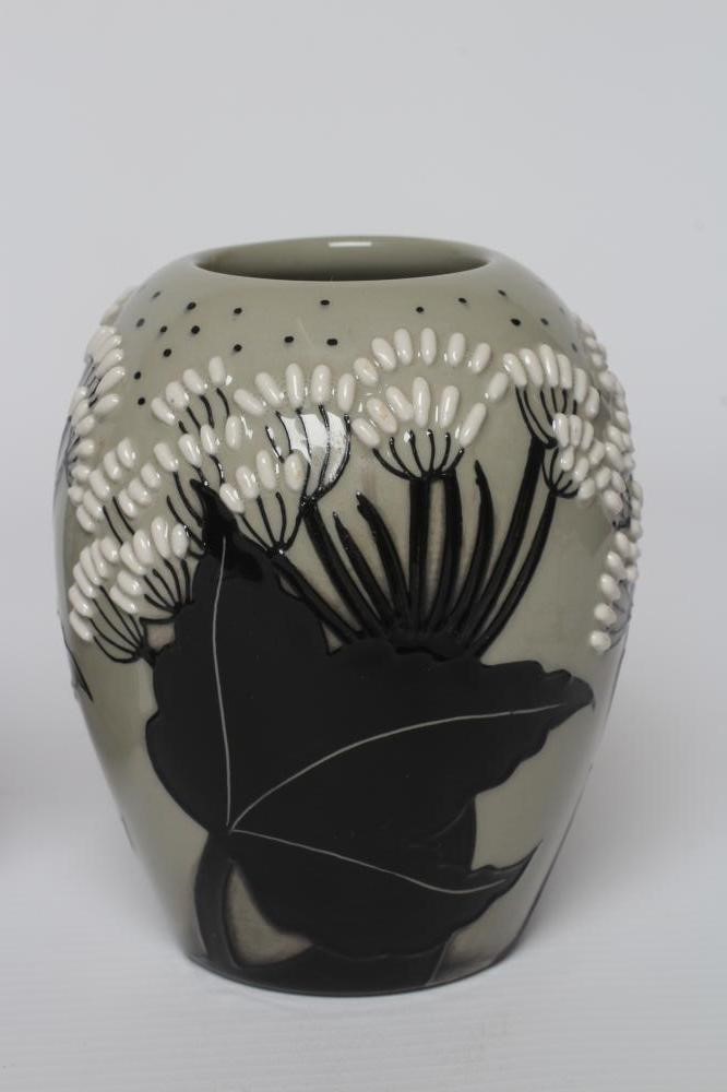 TWO MOORCROFT POTTERY SMALL VASES comprising Summer Silhouette by Angie Davenport Image