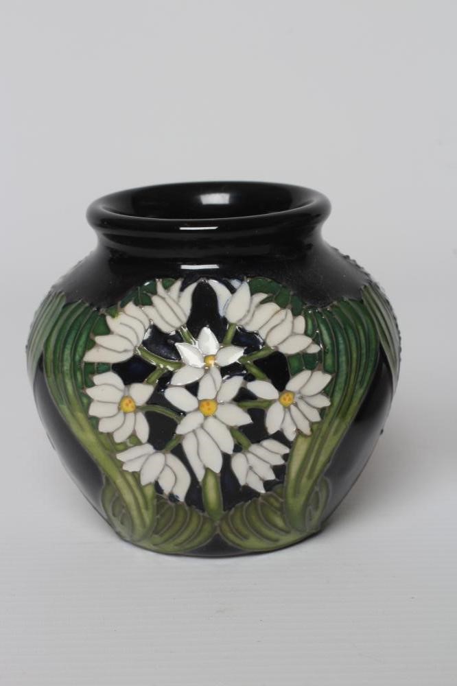 TWO MOORCROFT POTTERY SMALL VASES comprising Summer Silhouette by Angie Davenport Image