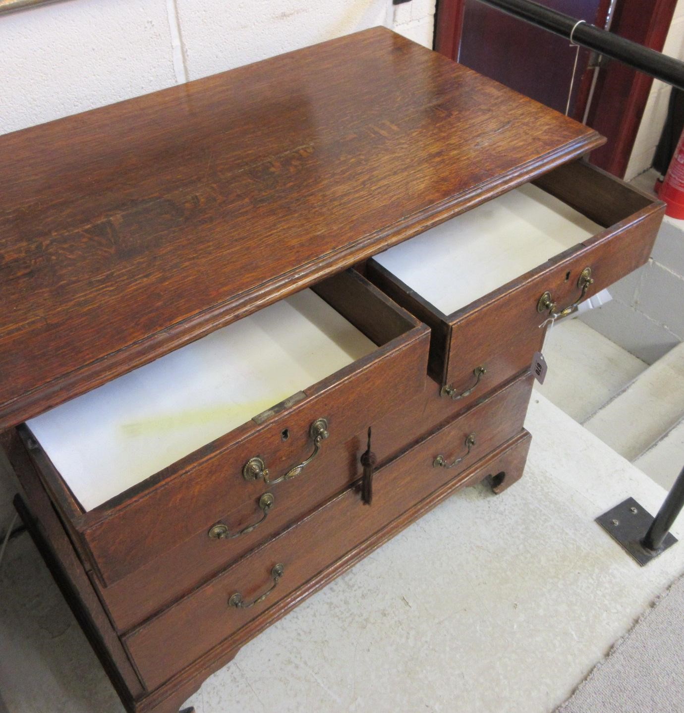 A GEORGIAN OAK STRAIGHT FRONT CHEST Image