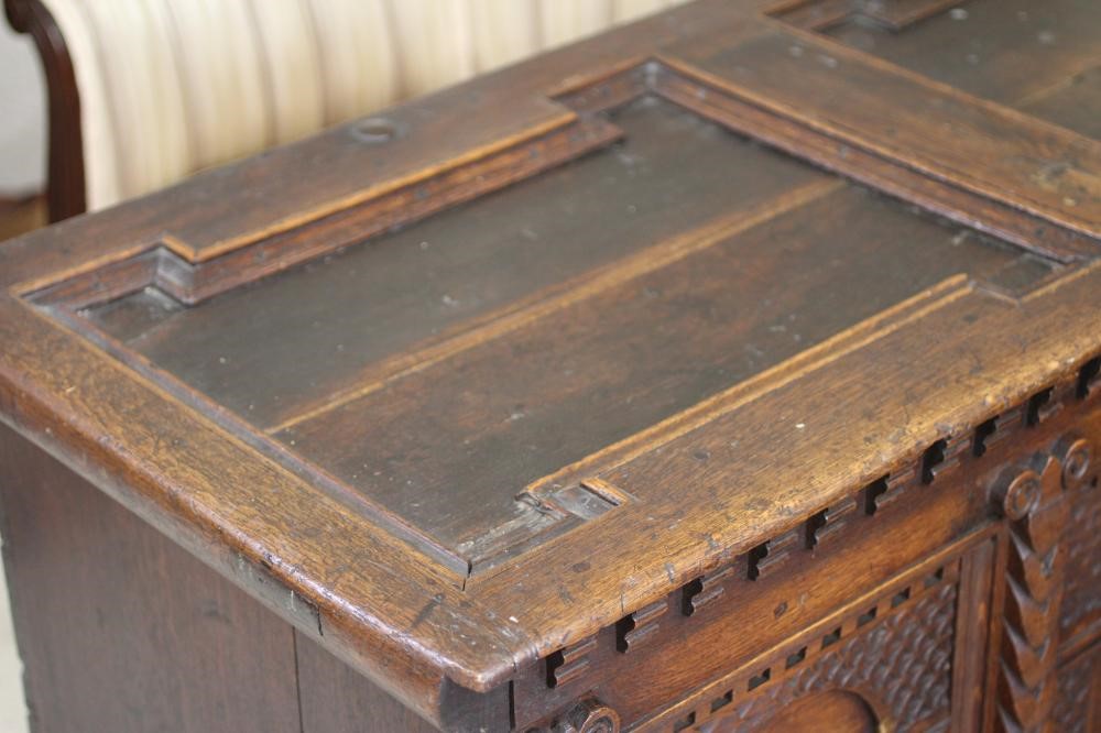 A NORTH EUROPEAN OAK BOARDED CHEST Image