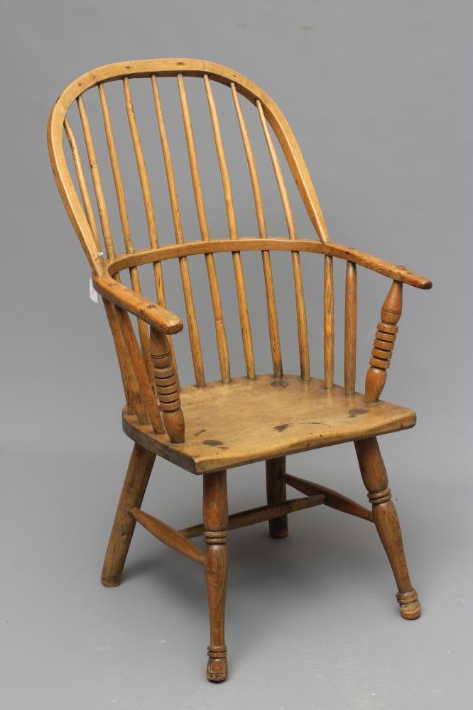AN ASH STICK BACK WINDSOR ARMCHAIR Image