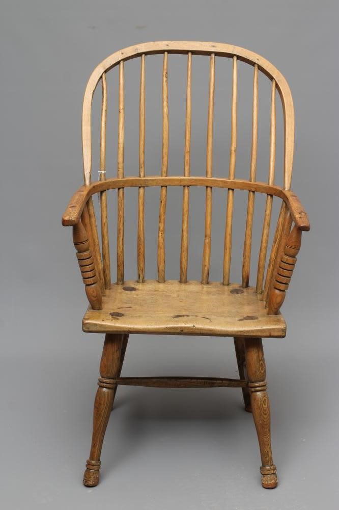 AN ASH STICK BACK WINDSOR ARMCHAIR Image