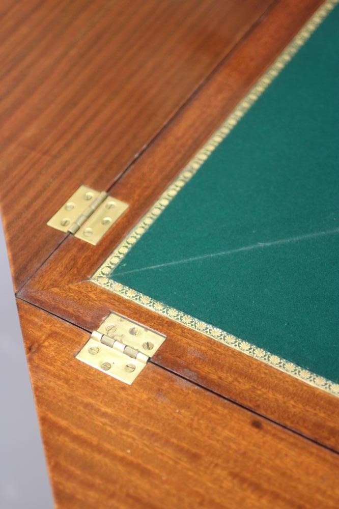 A LOUIS XVI STYLE MAHOGANY AND PARQUETRY ENVELOPE CARD TABLE Image