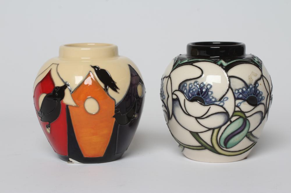 TWO MOORCROFT POTTERY JARS comprising New Foundations Image