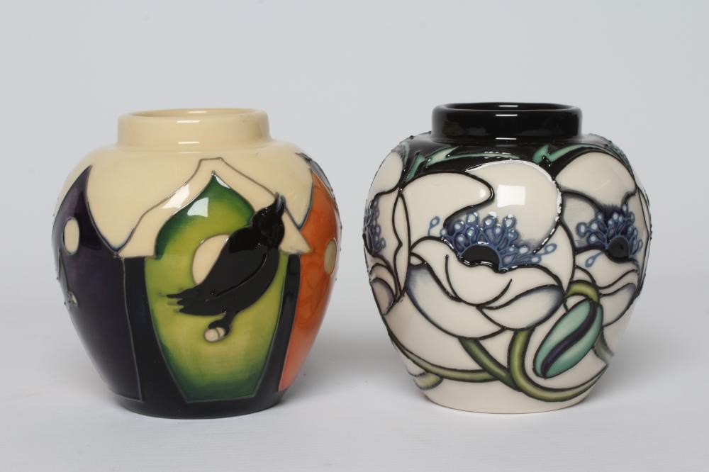 TWO MOORCROFT POTTERY JARS comprising New Foundations Image