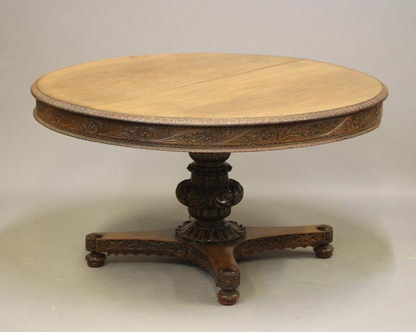 AN ANGLO-INDIAN PADOUK WOOD CENTRE TABLE Image