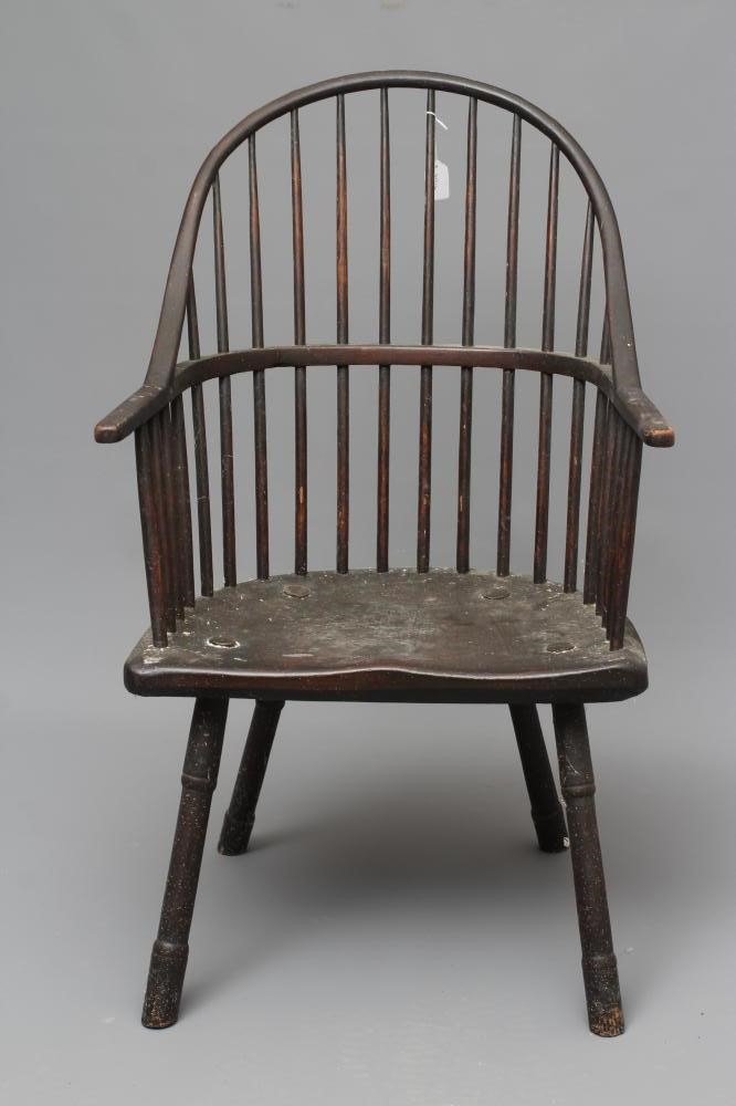 AN ASH AND ELM STICKBACK WINDSOR ARMCHAIR Image