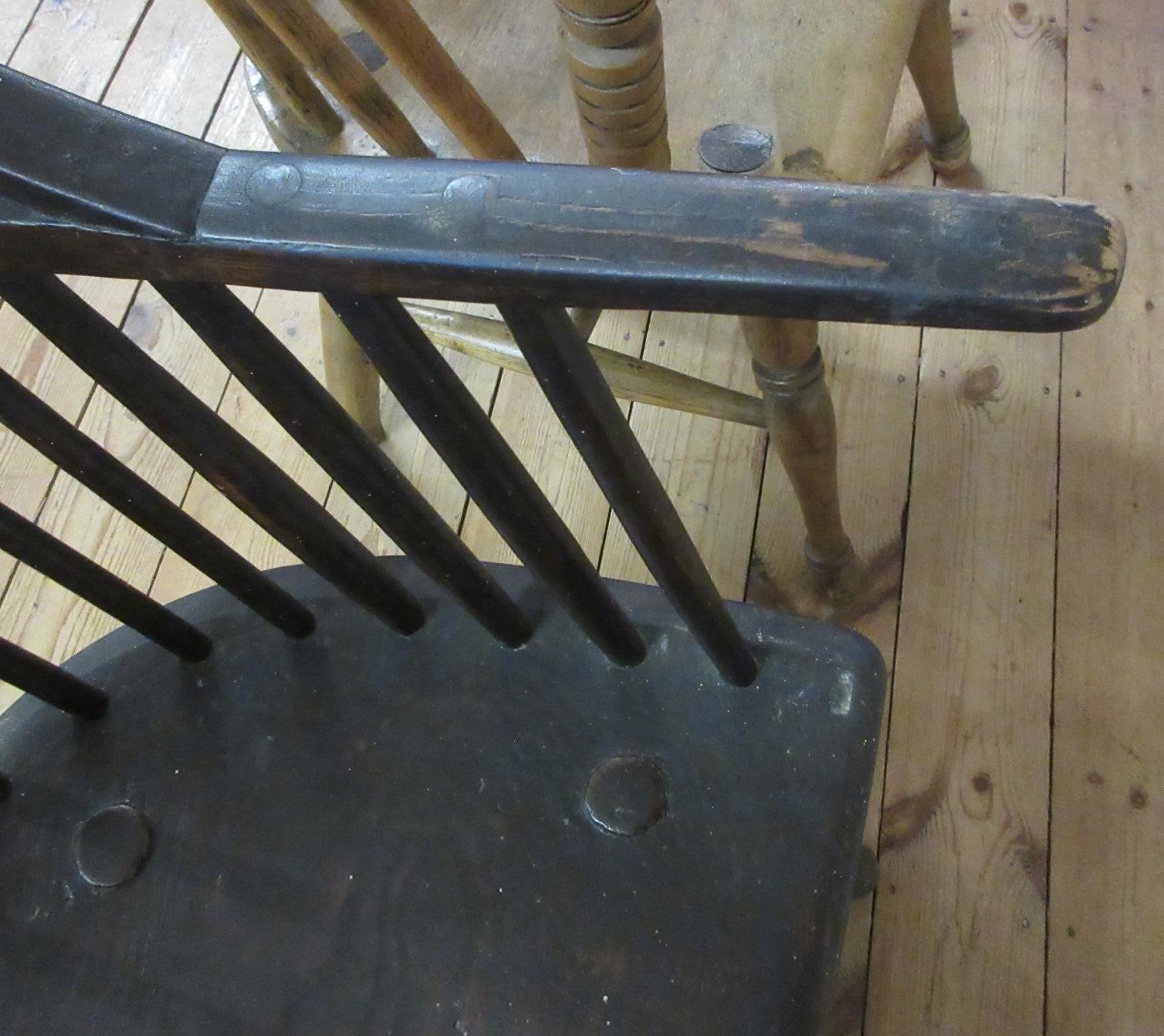 AN ASH AND ELM STICKBACK WINDSOR ARMCHAIR Image