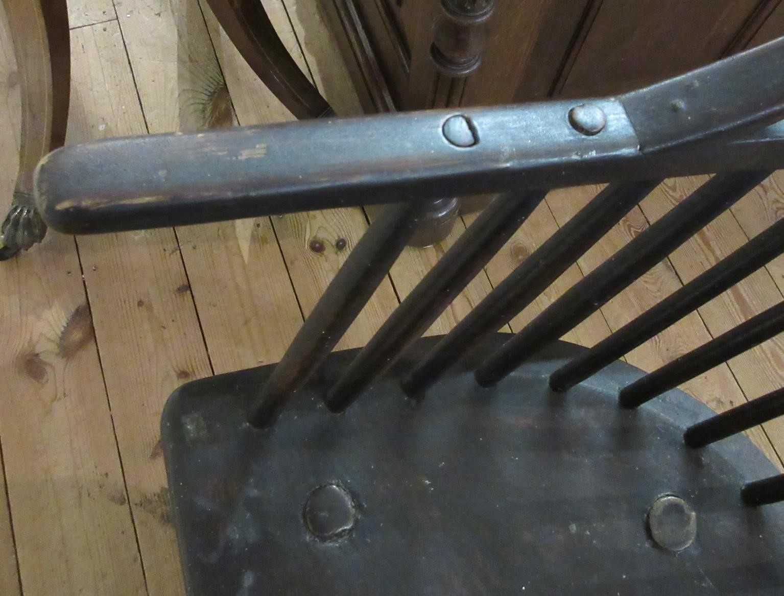 AN ASH AND ELM STICKBACK WINDSOR ARMCHAIR Image