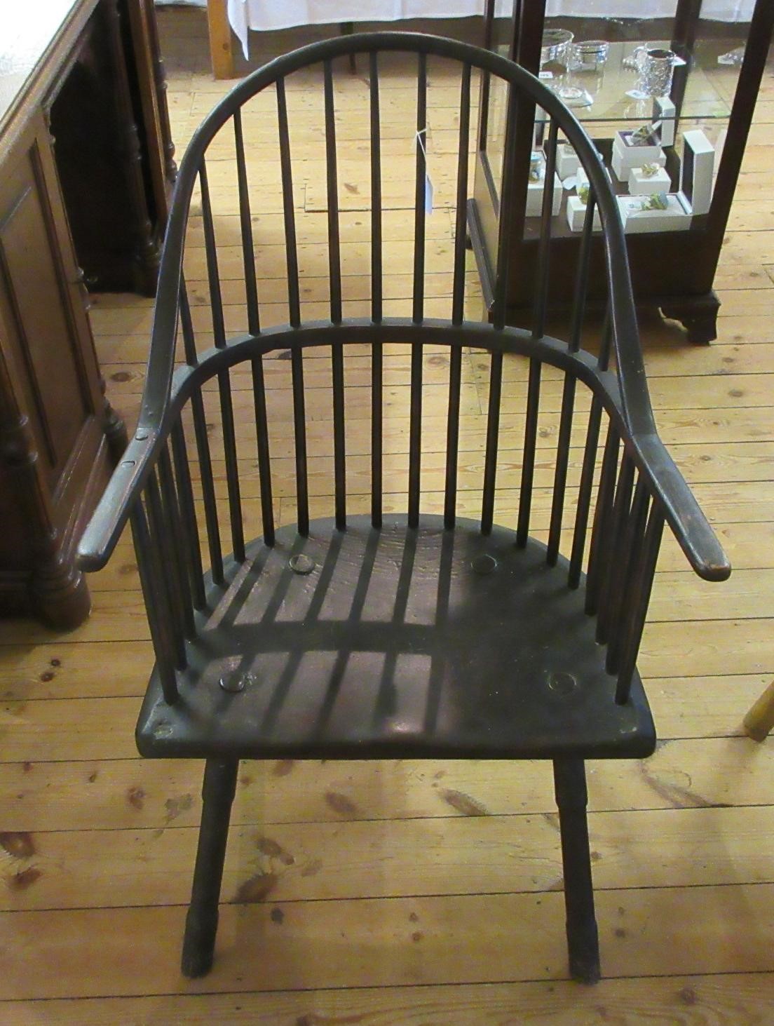 AN ASH AND ELM STICKBACK WINDSOR ARMCHAIR Image
