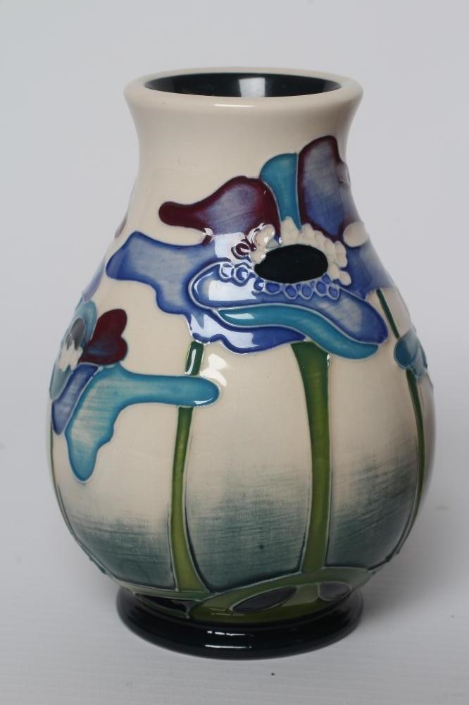 THREE MOORCROFT POTTERY VASES comprising Talwin Image