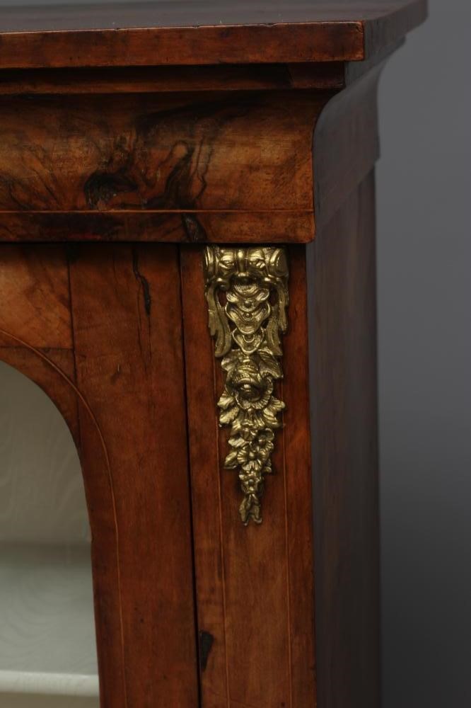A PAIR OF VICTORIAN BURR WALNUT PIER DISPLAY CABINETS Image