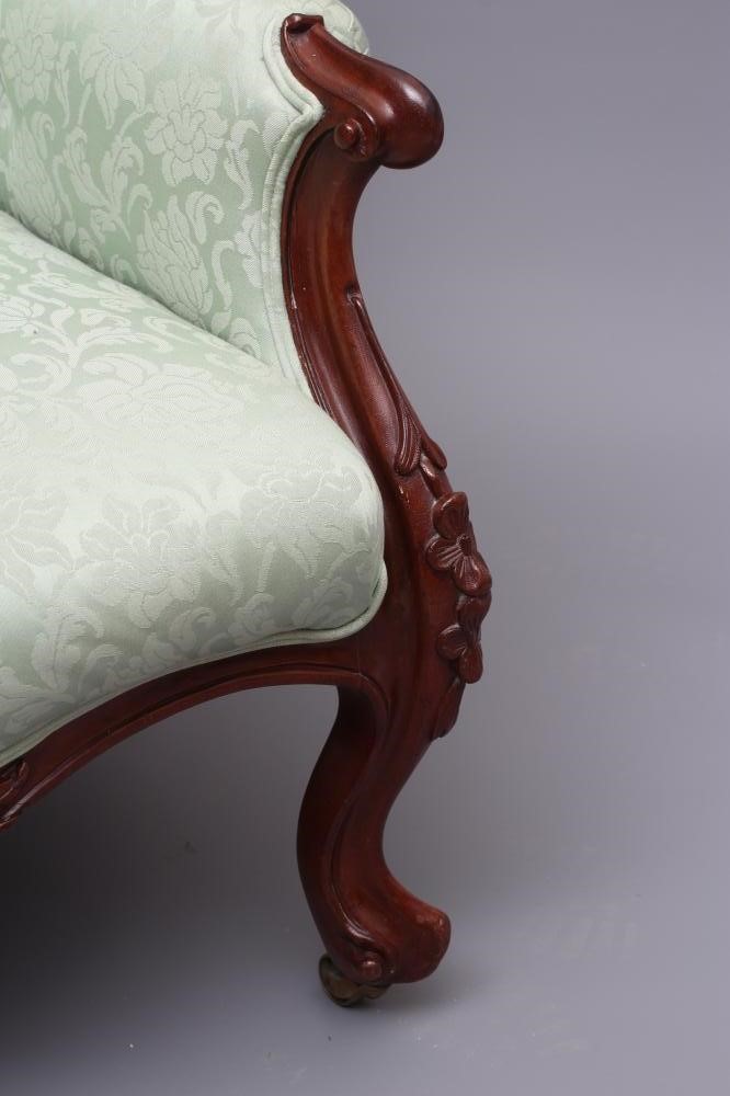 A VICTORIAN MAHOGANY SHOW FRAME SALON ARMCHAIR Image