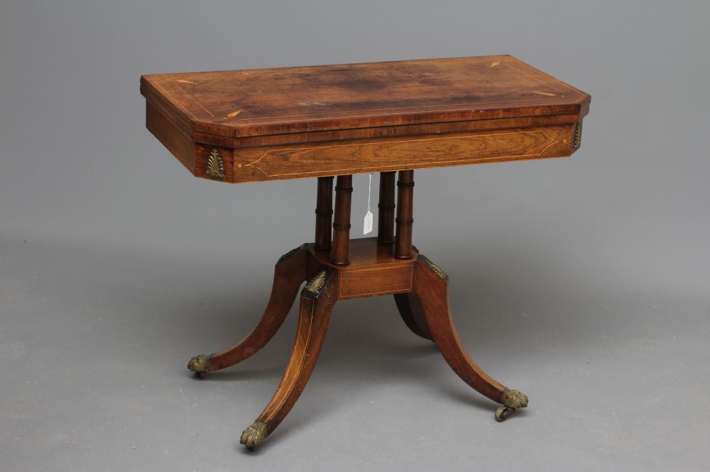 A REGENCY MAHOGANY FOLDING CARD TABLE Image