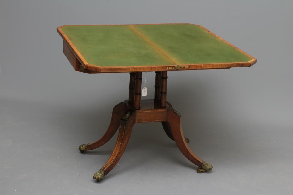 A REGENCY MAHOGANY FOLDING CARD TABLE Image