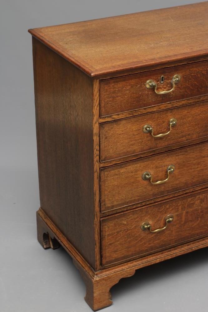 AN OAK AND MAHOGANY BANDED STRAIGHT FRONT CHEST Image
