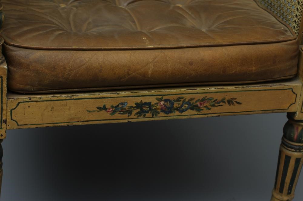 A REGENCY PAINTED MAHOGANY LIBRARY BERGERE Image