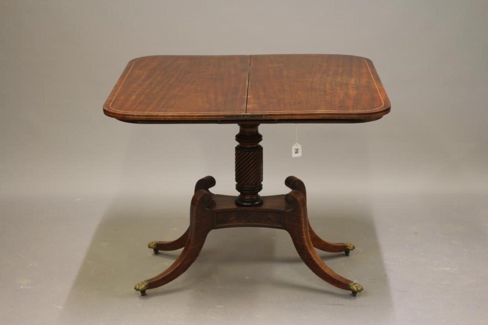 A REGENCY MAHOGANY FOLDING TEA TABLE Image