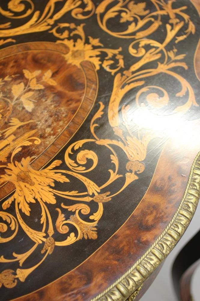A LOUIS XV STYLE YEW WOOD AND MARQUETRY CENTRE TABLE Image