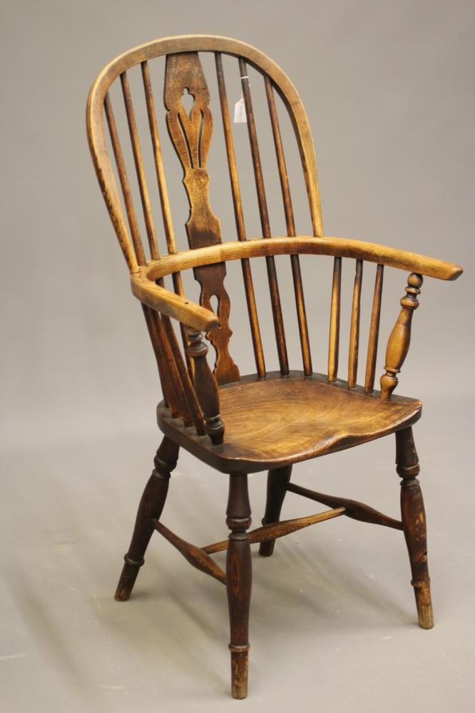 AN ASH AND ELM WINDSOR ARMCHAIR Image