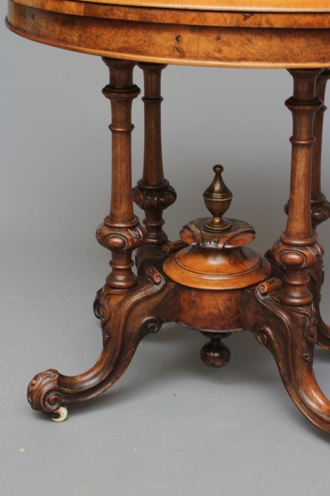 A PAIR OF VICTORIAN BURR WALNUT FOLDING CARD TABLES Image