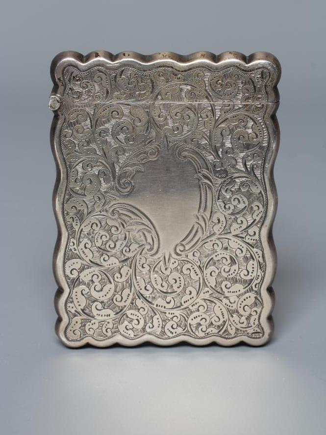 A LATE VICTORIAN SILVER VISITING CARD CASE by William M. Hayes Image