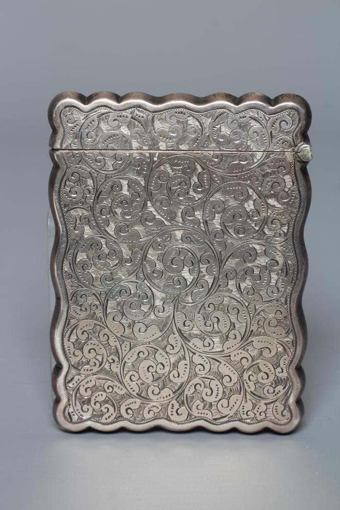 A LATE VICTORIAN SILVER VISITING CARD CASE by William M. Hayes Image