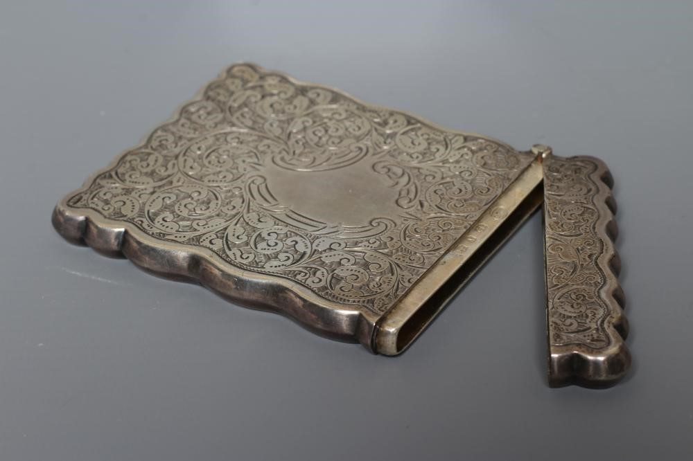 A LATE VICTORIAN SILVER VISITING CARD CASE by William M. Hayes Image
