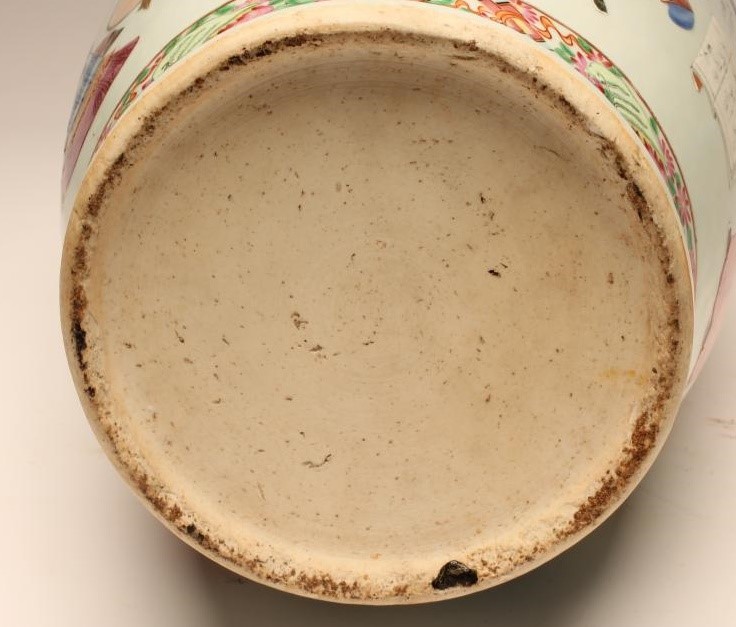 A CHINESE PORCELAIN LARGE VASE of baluster form with flattened beast handles Image