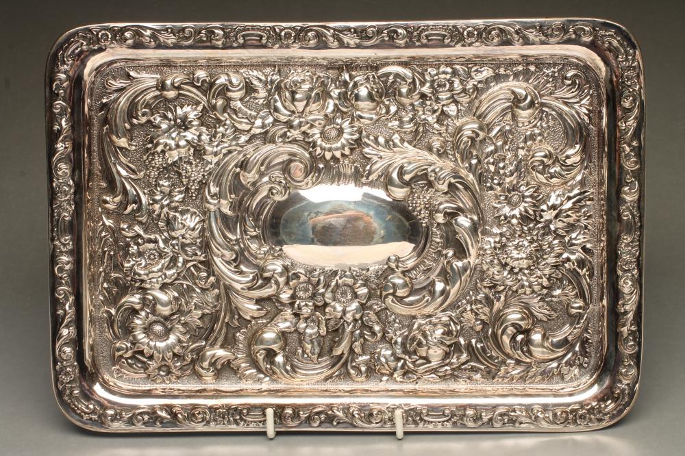 AN EDWARDIAN SILVER DRESSING TABLE TRAY Image