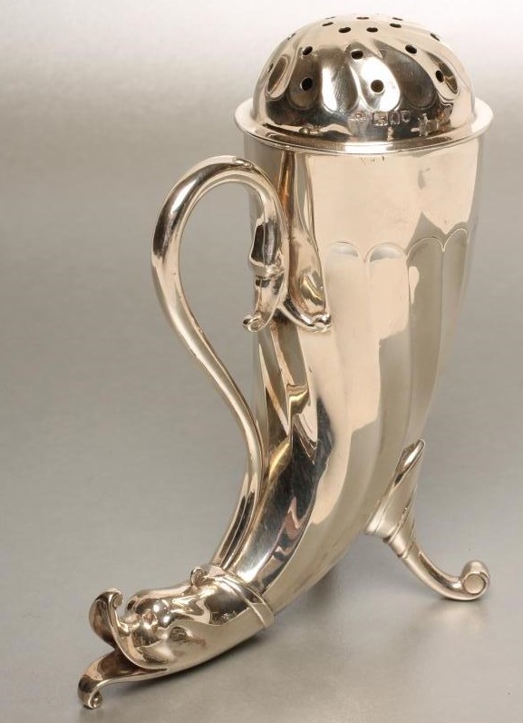A LATE VICTORIAN SILVER NOVELTY SUGAR CASTOR Image