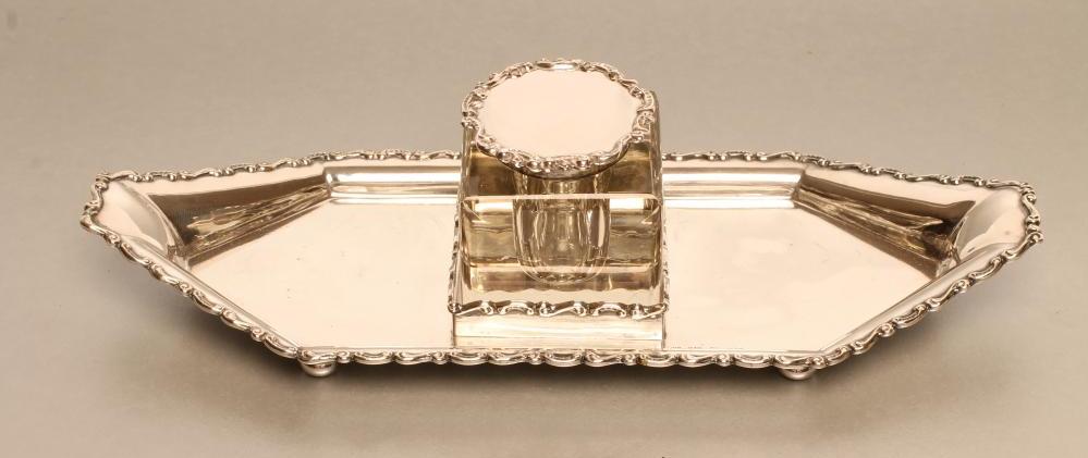 A LADY'S VICTORIAN SILVER DESK STANDISH Image