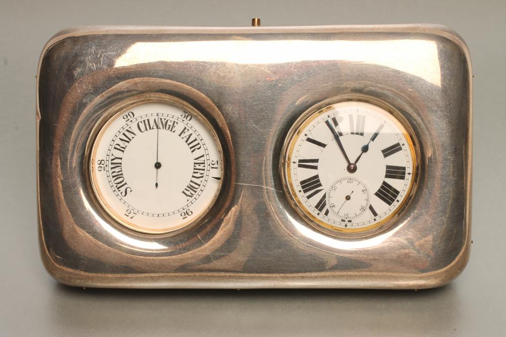 A SILVER WATCH/BAROMETER CASE Image