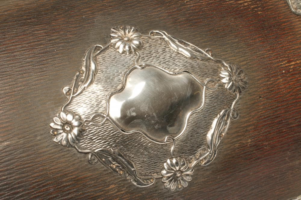 AN EDWARDIAN SILVER MOUNTED ART NOUVEAU STATIONERY CASKET Image