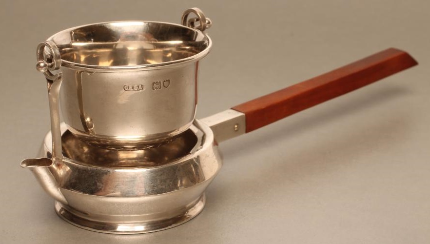 AN EDWARDIAN SILVER TEA STRAINER Image