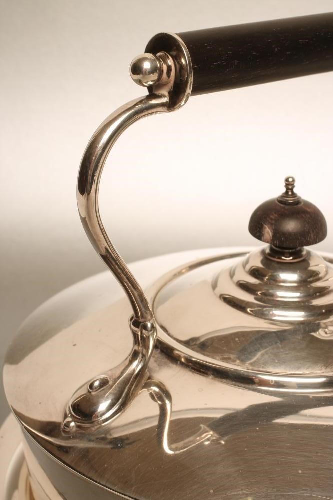 AN ART DECO SILVER SPIRIT KETTLE ON STAND Image