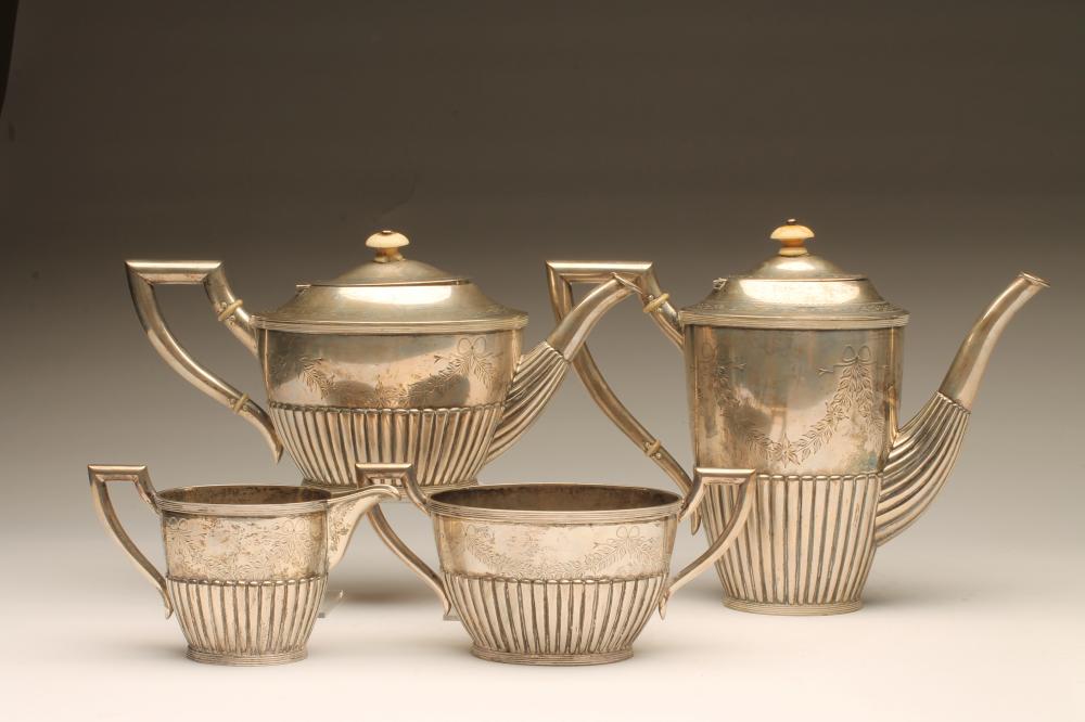 *A DANISH SILVER FOUR PIECE TEA SERVICE Image