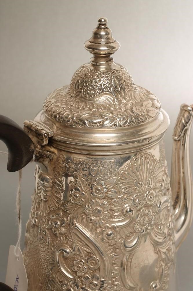 A LATE VICTORIAN SILVER COFFEE POT Image