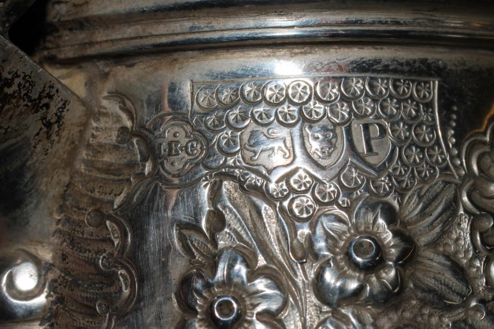 A LATE VICTORIAN SILVER COFFEE POT Image