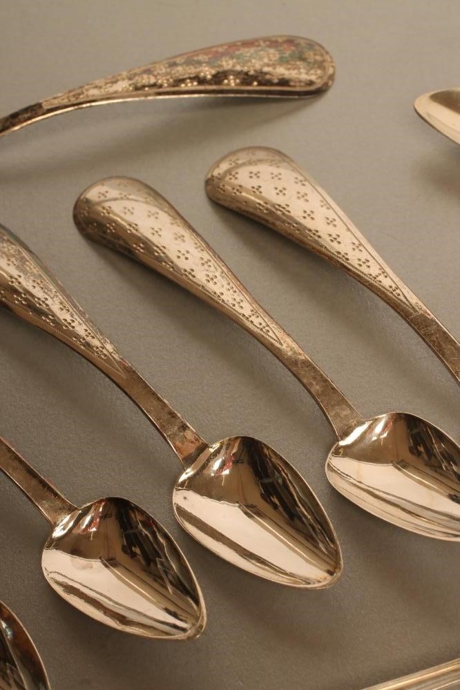 TWO SETS OF SIX DUTCH SILVER TEASPOONS Image