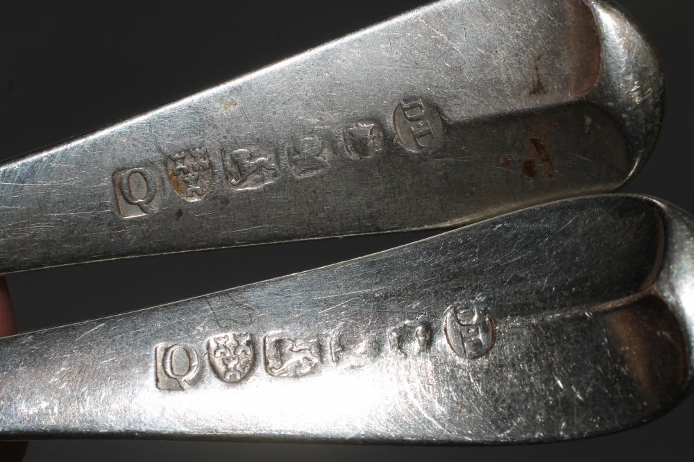 A PAIR OF GEORGE III SILVER TABLESPOONS Image