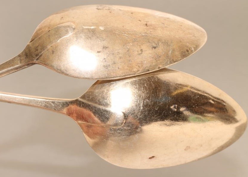 A PAIR OF GEORGE III SILVER TABLESPOONS Image