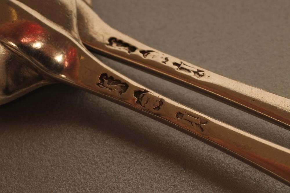 A PAIR OF GEORGE III SCOTTISH SILVER TODDY LADLES Image