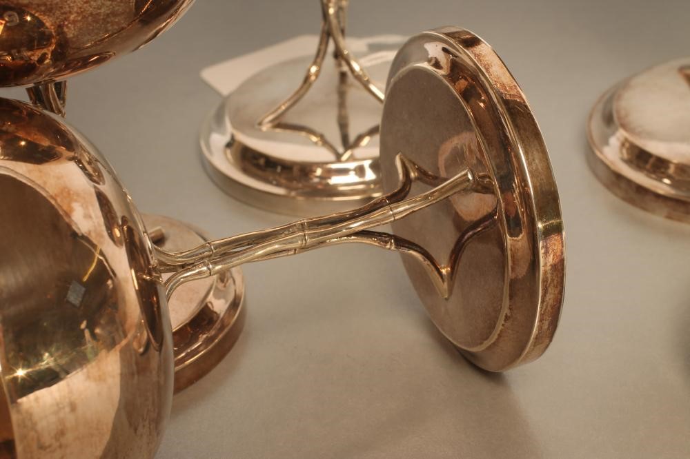 A SET OF FOUR CHINESE SILVER GOBLETS Image