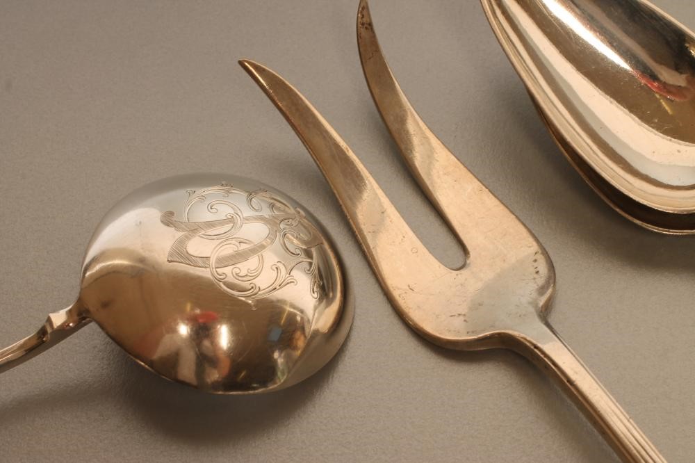 A PAIR OF SWEDISH SILVER TABLESPOONS Image