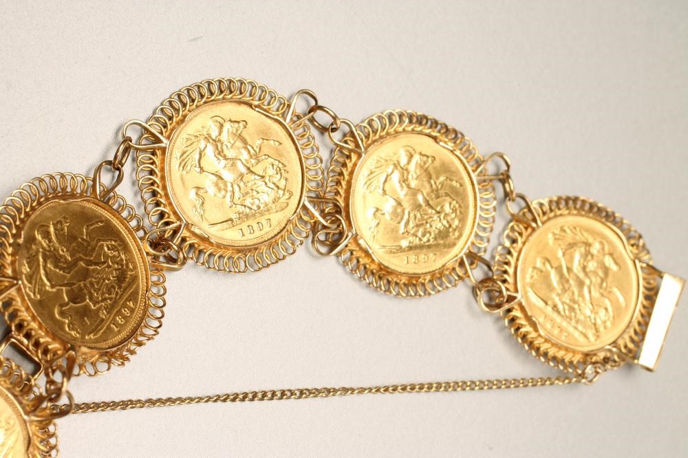 SIX VICTORIA GOLD HALF SOVEREIGNS Image