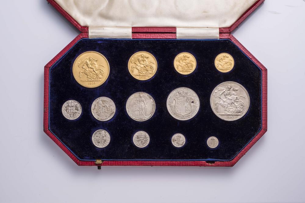 AN EDWARD VII SPECIMEN GOLD COIN SET Image