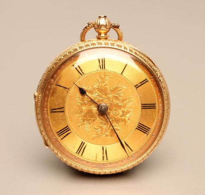 A VICTORIAN 18CT GOLD KEY WIND POCKET WATCH Image